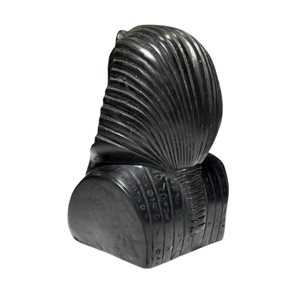 Egyptian Bust Set King Tut Nefertiti Statue Black‎ Stone Hieroglyph Decor